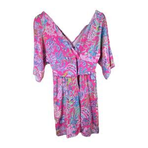 Lilly Pulitzer Parigi Skirt Romper Dress,in Pink Shell Size Small